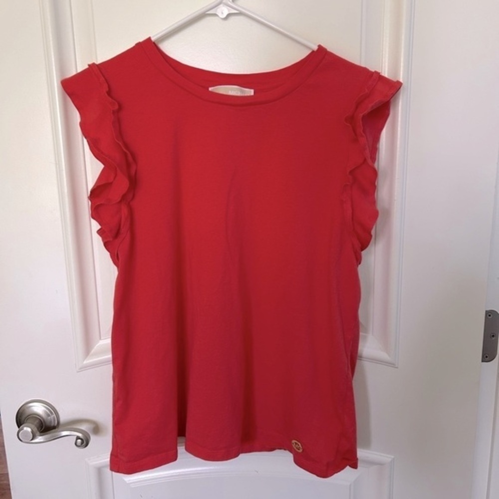 Michael Kors Ruffled Short Sleeve Shirt